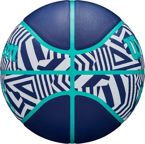 Vista 4 de WILSON NBA DRV Plus Dazzle Camo - Baloncesto para exteriores, índigo/verde azulado, tamaño 7-29.5 pulgadas Dazzle Camo Indigo/Verde azulado