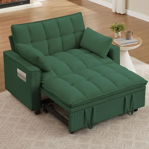 Vista 16 de 57" Small Loveseat Sofa, Mid Century Modern Love Seat Couch with Back Cushions and Plastic Legs, 2 Seater Couches for Living Room, Bedroom, Small