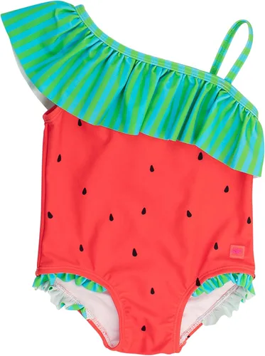 Vista 5 de RuffleButts Traje de baño de una sola pieza con volantes y protección solar UPF50+ para niñas Sirena