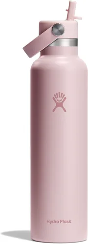 Vista 19 de Hydro Flask Botella de agua – Acero inoxidable aislado – Tapa flexible con pajita de boca estándar, antiderrames, a prueba de fugas y recargable