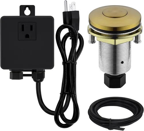 Vista 15 de Kit de interruptor de aire para triturador de basura con botón de acero inoxidable, níquel cepillado