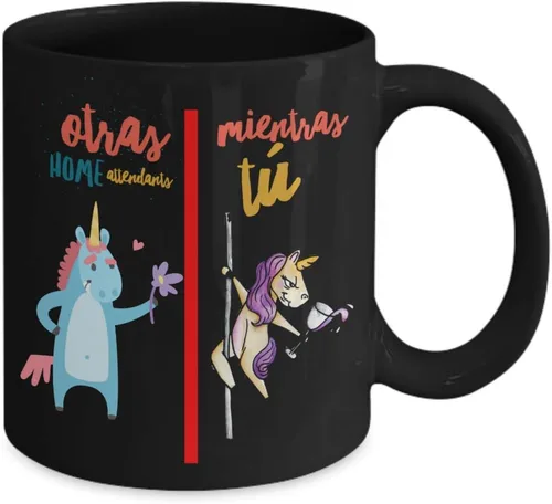 Vista 2 de Regalo para los asistentes Taza de café para amigas Perfecto regalo para graduados, profesionales y estudiantes Vaso con afirmaciones Negro