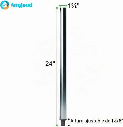 Vista 2 de AmGood Patas de acero galvanizado para mesas de trabajo (patas de 24 pulgadas, paquete de 4)