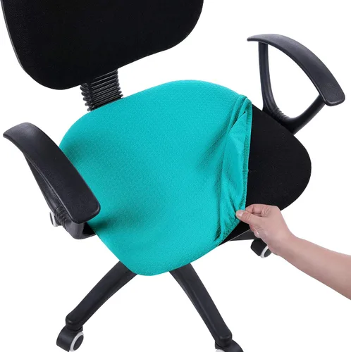 Vista 13 de Smiry Fundas de asiento de silla de computadora de oficina, de jacquard elástico, extraíbles, lavables, antipolvo, protectores de cojín para silla