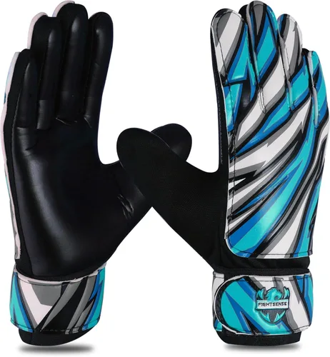 Vista 17 de FIGHTSENSE Guantes de portero de fútbol para niños y jóvenes, guantes de portero de fútbol, palma de látex de 4 mm, transpirable, antideslizante