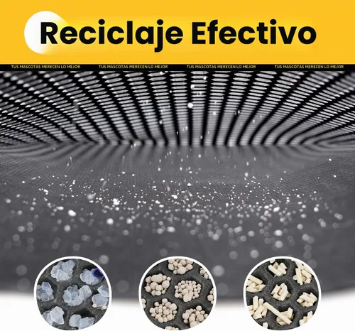 Vista 9 de Tapete de arena para gatos de tamaño compacto de 23.6"x14.6" para espacios pequeños, capa trasera mejorada impermeable a prueba de fugas Negro