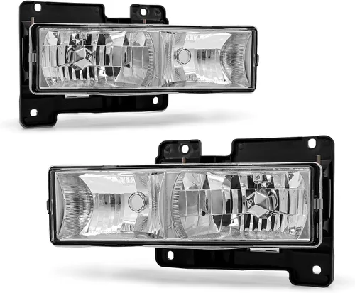 Vista 11 de Conjunto de faros delanteros para 1994-1998 Chevy Silverado/Suburban/Tahoe / C10 Pickup/C/K 1500 2500 3500 Camioneta, carcasa negra con reflector