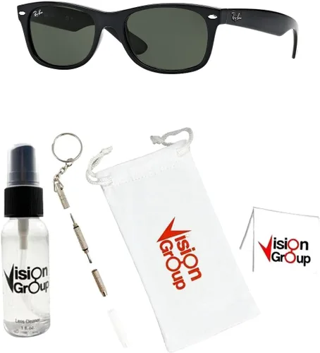 Vista 2 de Ray-Ban RB2132 New Wayfarer Gafas de sol + paquete de accesorios Vision Group, NegroVerde cristal