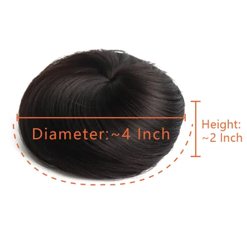 Vista 4 de Accesorio de moño de pelo negro, piezas de pelo desordenadas para Negro marrón(HB8066)