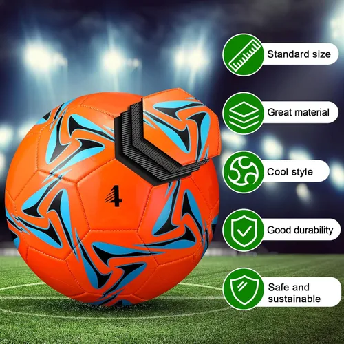 Vista 3 de Lunmon 18 pelotas de fútbol con 4 bombas, pelotas de fútbol deportivas, tamaño oficial, fútbol para interiores y exteriores, para niños