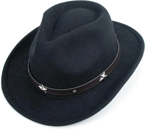 Vista 9 de Western Cowboy Cowgirl Hat for Kids Boys Girls Felt Fedora Hats (for Kids 3-6 Years)
