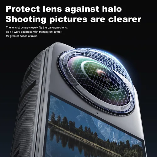 Vista 2 de Protector de pantalla para cámara de acción Insta360 X4, resistente a los arañazos, revestimiento óptico antihalación, resistente a los arañazos