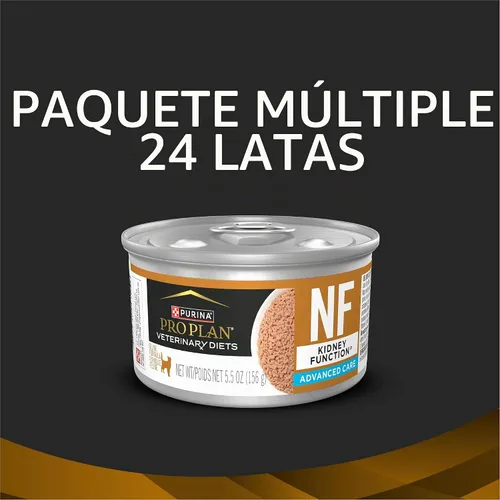 Vista 3 de Pro Plan Veterinary Diets Purina NF Kidney Function Advanced Care - Paté de comida húmeda para gatos adultos (paquete de 24) latas de 5.5 onzas