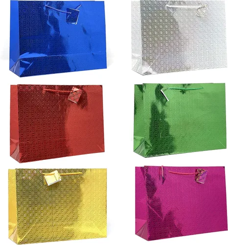 Vista 6 de allgala GP50302 - Bolsas de regalo con holograma (paquete de 12, 13 x 10 pulgadas, grandes)