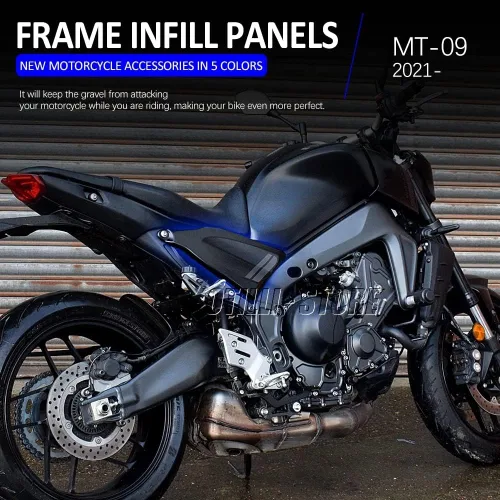 Vista 4 de Nuevo ABS plástico motocicleta Accesorios panel lateral cubiertas decorativas para Yamaha MT09 MT-09 MT 09 mt 09 2021 2022 (negro)