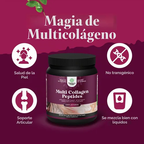 Vista 4 de Natures Craft Proteína en polvo multicolágeno para mujeres y hombres, péptidos de colágeno hidrolizados Keto, 45 porciones, vitaminas