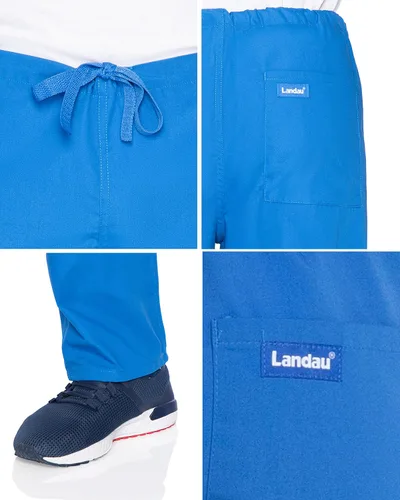 Vista 5 de Landau Unisex-Adult Landau Essentials Unisex Relaxed Fit 1-Pocket Drawstring Scrub Pants 7602