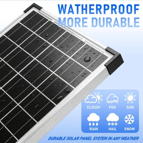 Vista 5 de Kit de Panel Solar 20W 12V Monocristalino, Mantenedor de Batería + Controlador de Carga Solar 10A + Cable de Extensión con Clips de Batería Terminal