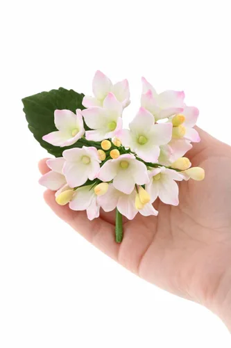 Vista 9 de Global Sugar Art Spray de flores de hortensias verdes de 4 unidades, flores para decoración de tartas