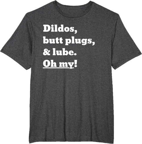 Vista 5 de Consoladores, tapones para los glúteos y lubricante. Camiseta Oh My! Azul bebé