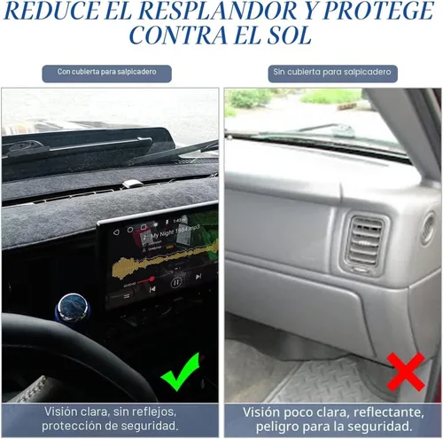Vista 4 de Cubierta del Tablero Alfombrilla Tapete Compatible con Dodge Ram 1500 2500 3500 de 1998 1999 2000 2001 (Negro)