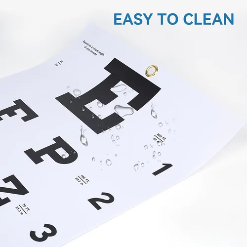 Vista 2 de Snellen - Tabla de ojos con adhesivo de fijación de 11 x 22 pulgadas, gráficos oculares para exámenes oculares, ideal para el consultorio