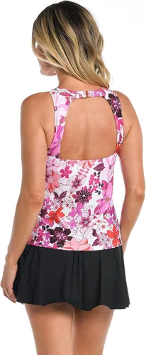Vista 2 de Top de traje de baño tankini con giro recortado