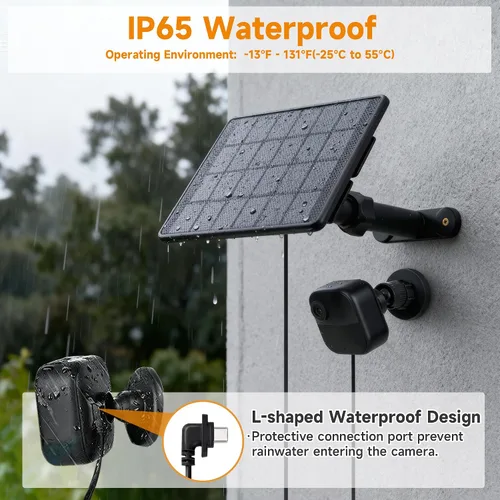 Vista 6 de Panel solar para Blink Outdoor 2K+/4 (4ª generación)/exterior (3ª generación) XT3 y XT2/XT, cargador solar de 6 W para Blink con montaje ajustable