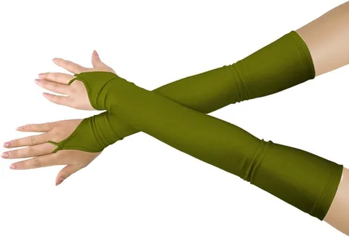 Vista 20 de Shinningstar Guantes largos de elastano elástico sin dedos sobre el codo para niñas y niños adultos
