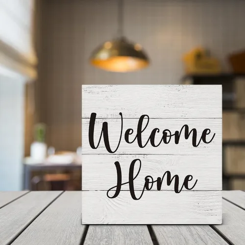 Vista 5 de Letrero de bienvenida a casa, regalos de inauguración de la casa para mujeres y hombres, cita familiar, letrero de madera de bienvenida a nuestro