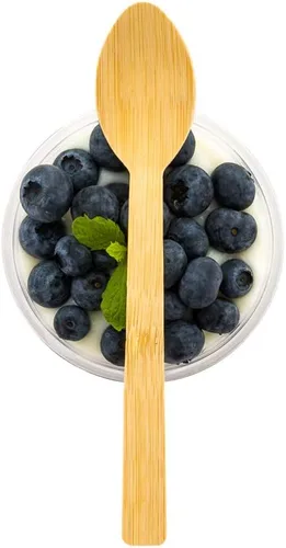 Vista 5 de Restaurantware Juego de cubiertos de tenedor y cuchara de bambú de 8 pulgadas: perfecto para eventos de catering, restaurantes y camiones de comida