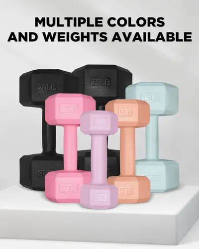 Vista 6 de Dumbbell Sets With Rack - 5/15/20/25/36lb Dumbbells Pair Hand Weights Set of 2 - Easy Grip - Arm Weights for Strength Training Workouts Fitness Negro