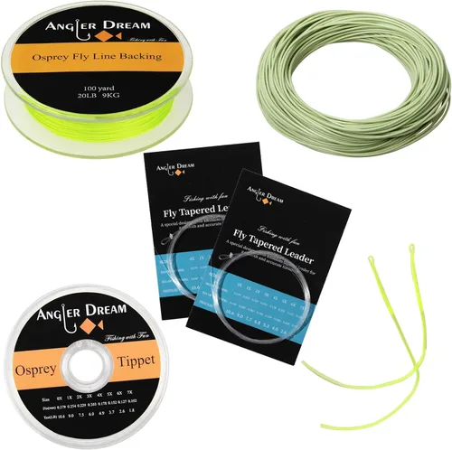 Vista 9 de AnglerDream WF - Kit de línea de pesca con mosca 1 2 3 4 5 6 7 8 9WT línea de pesca con mosca líder de línea de pesca con respaldo trenzado