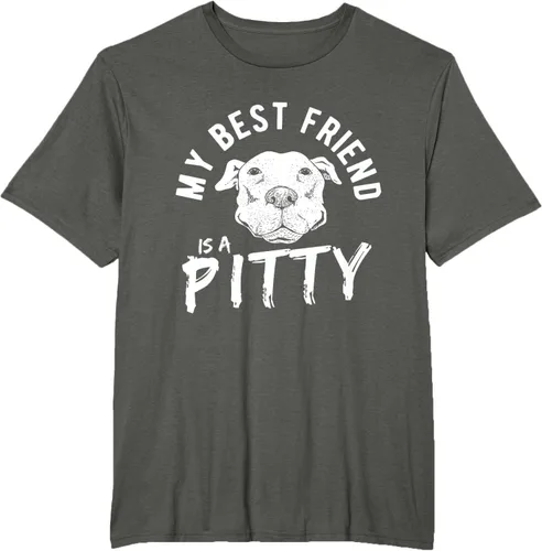 Vista 7 de My Best Friend Is A Pitty Pitties Pitbull - Camiseta Negro