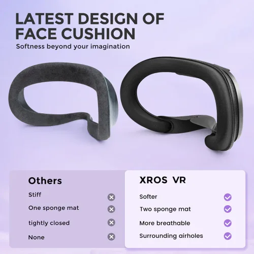 Vista 7 de VR Upgraded Face Cushion Compatible with Quest 2 Accessories, Two Soft Facial Interface Foam Replacement
