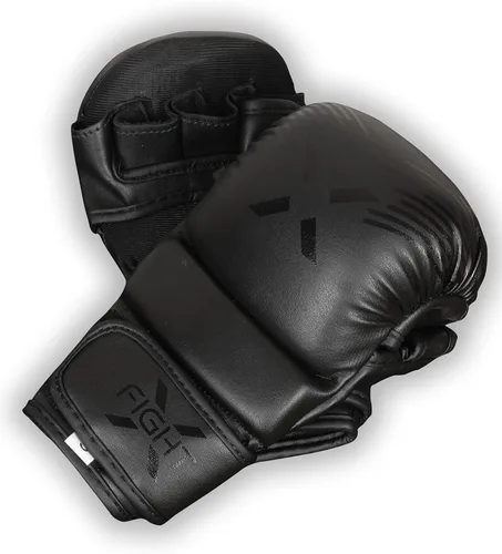 Vista 3 de Guantes MMA para hombres y mujeres, de primera calidad, con palmas abiertas, perfectos para UFC, artes marciales, Muay Thai, punzonado y kickboxing