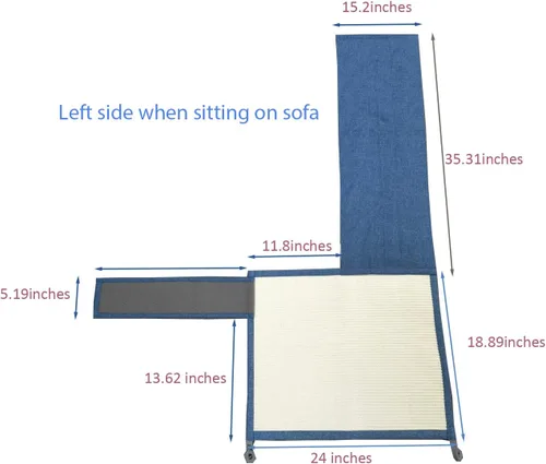 Vista 2 de Protector de sofá para gatos con sisal natural para proteger muebles, sofá, silla, sofá, gato, mascota, regalo