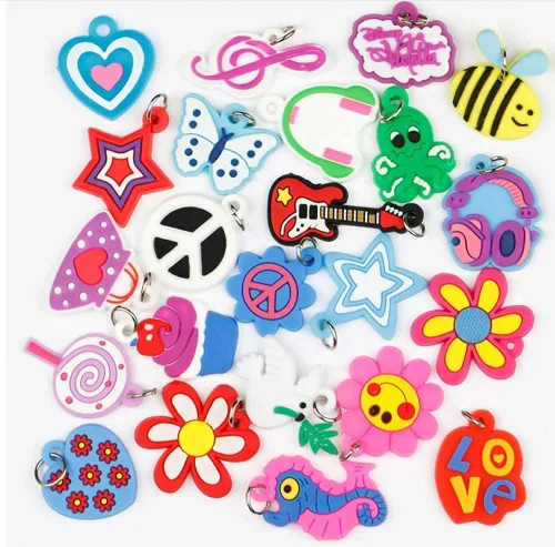 Vista 6 de Flydem - Dije de silicona para telar de goma, dijes de pulsera, bandas de goma, colgante de pulsera, (105 unidades), Caucho