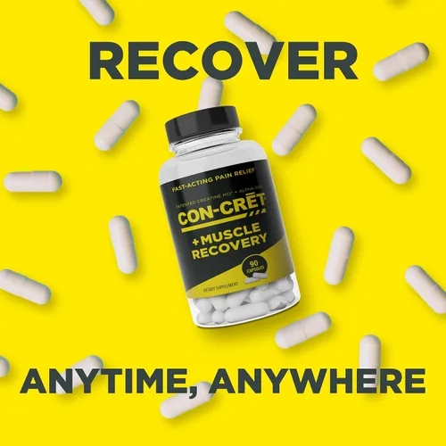 Vista 5 de CON-CRET Creatina HCl + recuperación muscular con Alpha-GEE®, apoya la recuperación muscular, reduce el dolor, restaura la salud muscular, 90