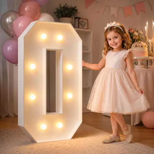 Vista 28 de imprsv Letras iluminadas grandes de 3 pies, letras iluminadas de marquesina para fiesta de cumpleaños (3 pies, letra y )