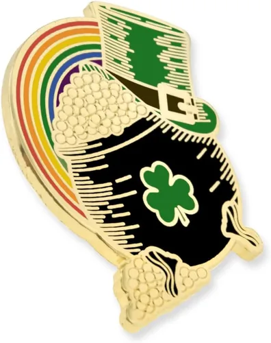 Vista 4 de PinMart Pin de solapa para el día de San Patricio, joyería para mujeres y hombres, pin de celebración de la cultura irlandesa, peltre fundido