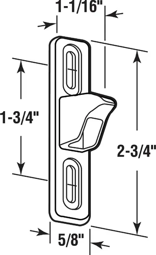 Vista 2 de Prime-Line MP2082 Puerta corredera de 1/2 pulgada de ancho con fundición cromada, 2 unidades (paquete de 1)