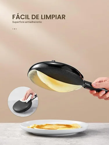 Vista 3 de Máquina eléctrica de crepé, máquina portátil de 8 pulgadas con placa de inmersión antiadherente, control automático de temperatura, sartén
