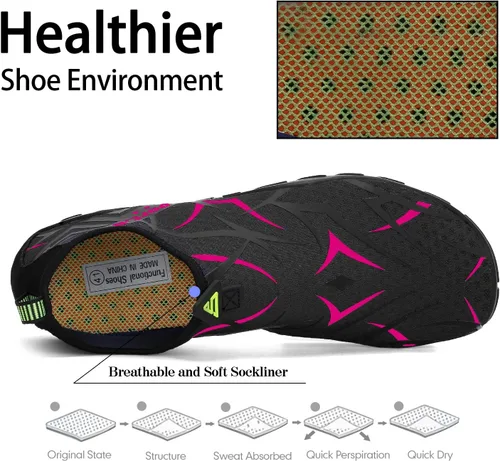 Vista 4 de Zapatos de agua para hombre y mujer, zapatos acuáticos descalzos, de secado rápido, para playa, natación, buceo, kayak, surf, deportes acuáticos
