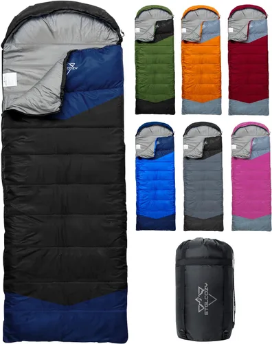 Vista 22 de Lightweight 3-Season Sleeping Bag for Adults/Kids Camping, Compact w/Compression Sack, Waterproof Ripstop, Portable for Backpacking Hiking Travel