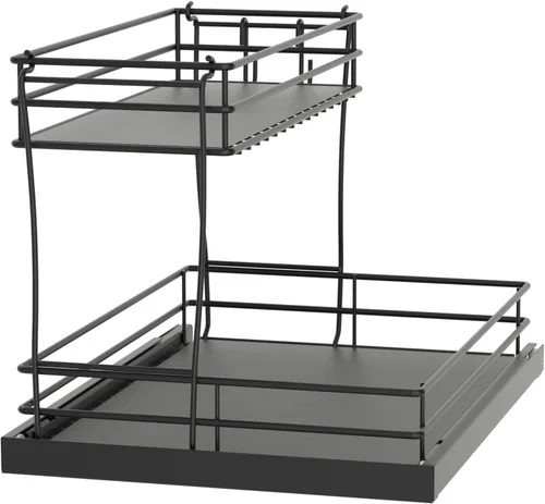 Vista 9 de AOSITE Organizador de armario extraíble de 2 niveles para baño debajo del fregadero, organizador y almacenamiento de cocina, pequeño almacenamiento