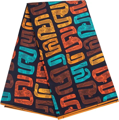 Vista 18 de BintaRealWax Tela africana de 6 yardas de tela tribal con estampado de cera vintage Ankara para coser vestido de fiesta