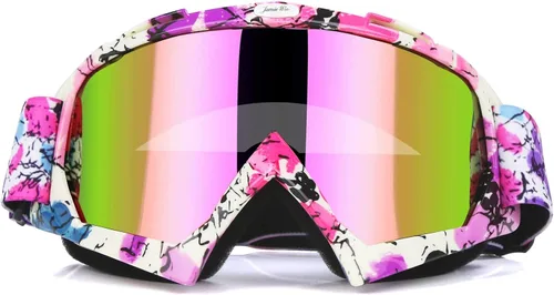 Vista 16 de JAMIEWIN - Gafas de motocross ATV para bicicleta de tierra, motocicleta, UTV MX OTG, gafas para carretera fuera de pista, lentes transparentes anti