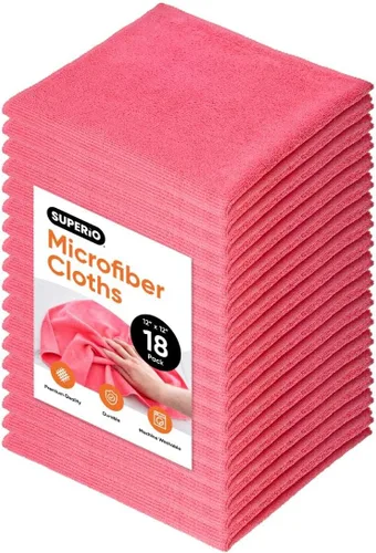 Vista 21 de Superio Microfiber Cleaning Cloths Color-Coded for Easy Organization, Ultra-Soft, Durable, Multi-Purpose Cloths for Bathroom, Kitchen, Windows