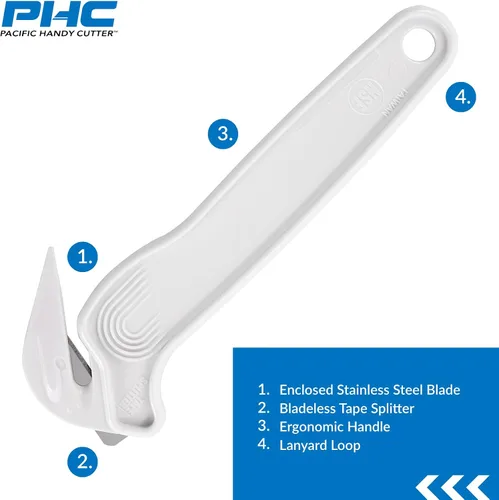 Vista 6 de Pacific Handy Cutter - Cortadores estándar y seguros para alimentos con divisor de cinta, paquete de 2